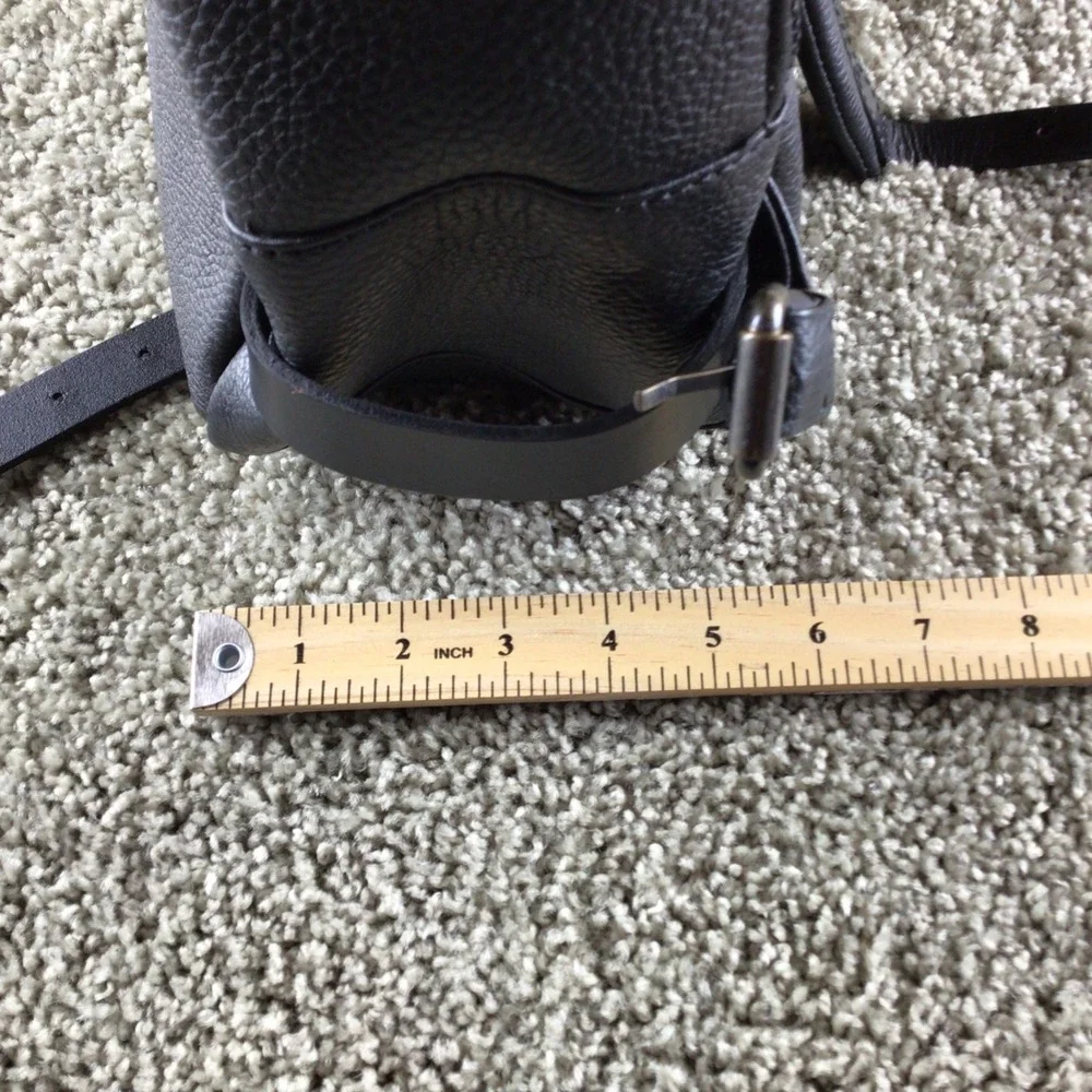 Outback Black Leather Backpack Veeam Adjustable Straps Travel‎ Work School NWT